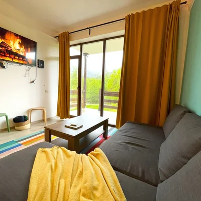 Cozy Riverfront Apartment 1 with mountain view